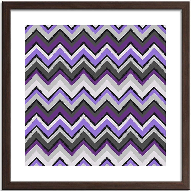 Glezna brūnā rāmī - Geometric Zigzag 4  Home Trends DECO