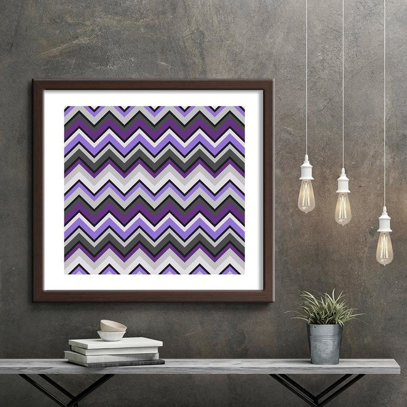 Glezna brūnā rāmī - Geometric Zigzag 4  Home Trends DECO