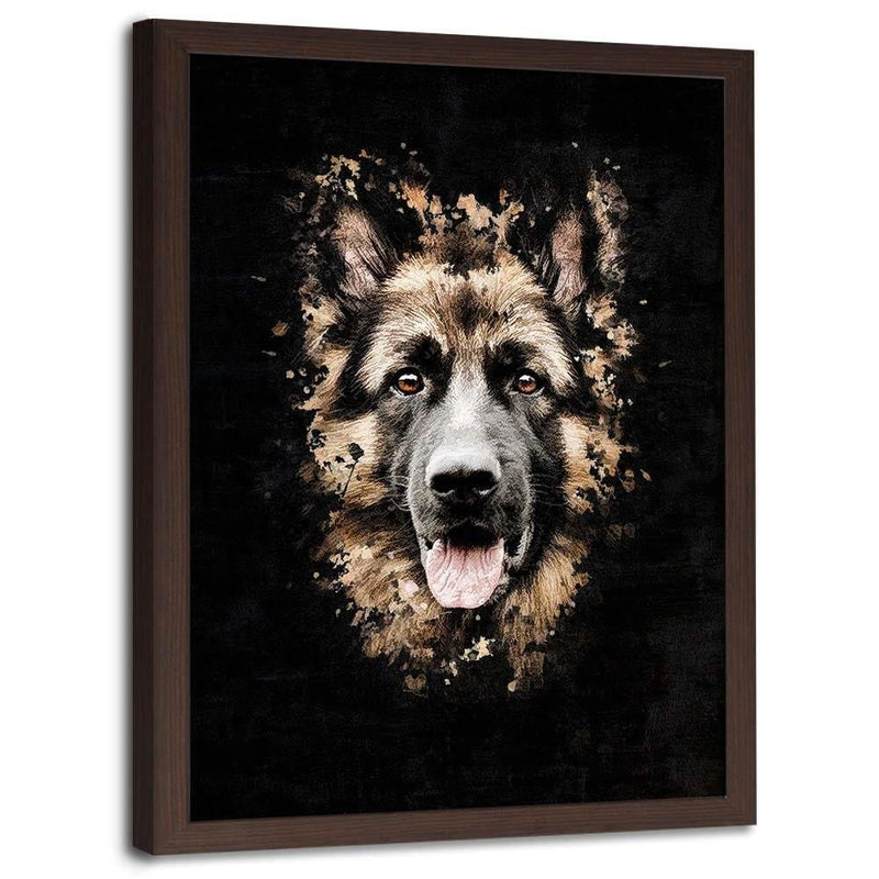 Glezna brūnā rāmī - German Shepherd  Home Trends DECO