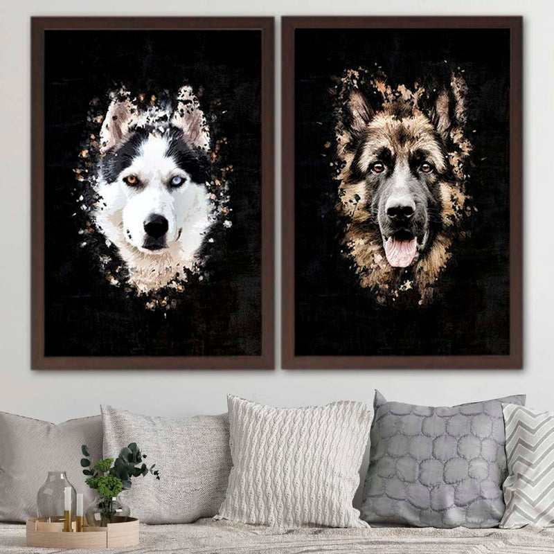 Glezna brūnā rāmī - German Shepherd  Home Trends DECO