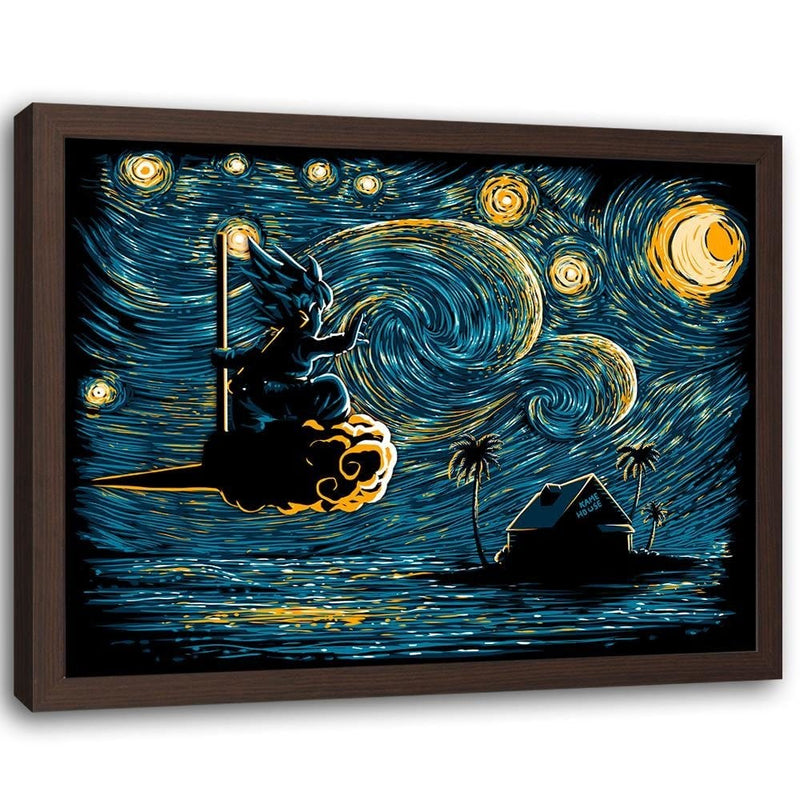 Glezna brūnā rāmī - Goku On The Cloud  Home Trends DECO