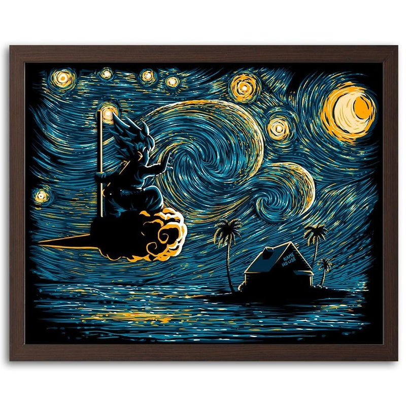 Glezna brūnā rāmī - Goku On The Cloud  Home Trends DECO