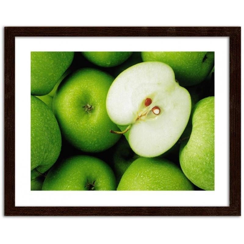 Glezna brūnā rāmī - Green apples  Home Trends DECO