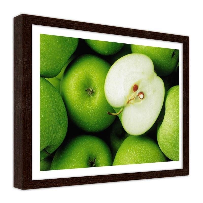 Glezna brūnā rāmī - Green apples  Home Trends DECO