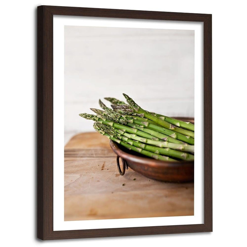 Glezna brūnā rāmī - Green Asparagus  Home Trends DECO