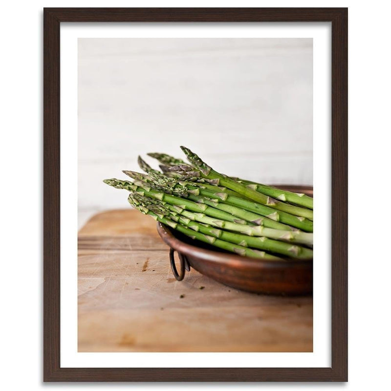 Glezna brūnā rāmī - Green Asparagus  Home Trends DECO