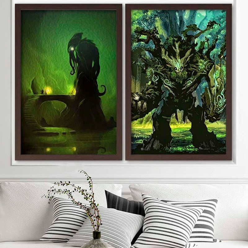 Glezna brūnā rāmī - Green Demon  Home Trends DECO