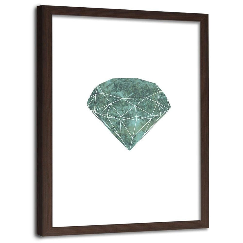 Glezna brūnā rāmī - Green Diamond  Home Trends DECO