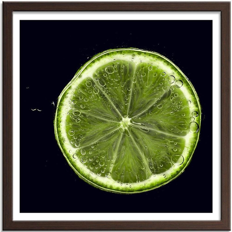 Glezna brūnā rāmī - Green Lemon Slice 2  Home Trends DECO