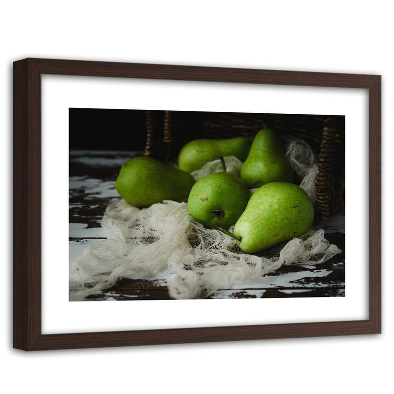 Glezna brūnā rāmī - Green Pears  Home Trends DECO