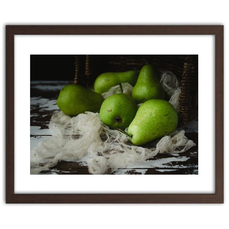 Glezna brūnā rāmī - Green Pears  Home Trends DECO