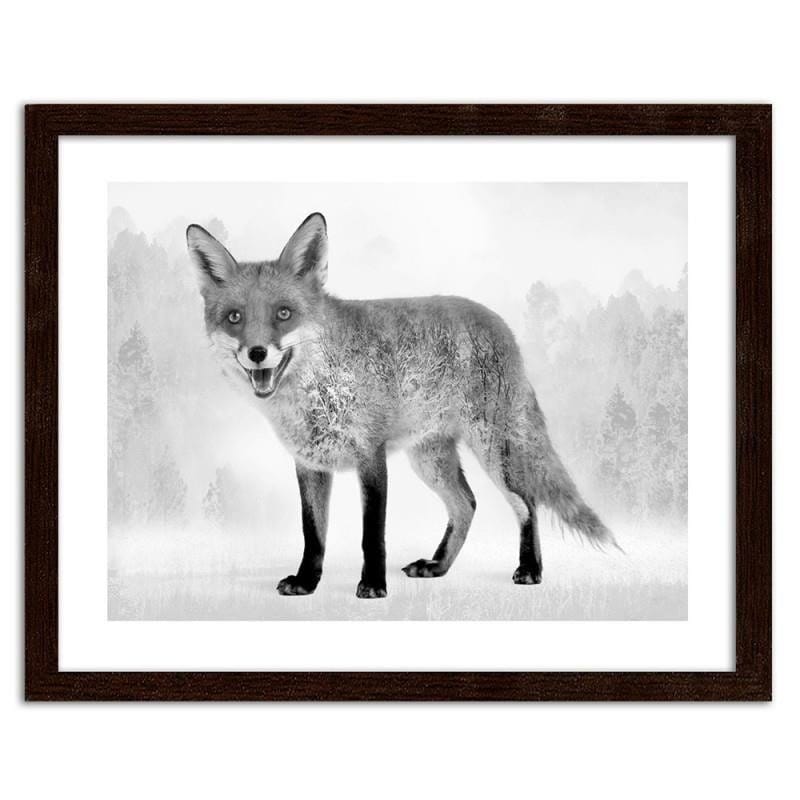 Glezna brūnā rāmī - Grey fox 2  Home Trends DECO