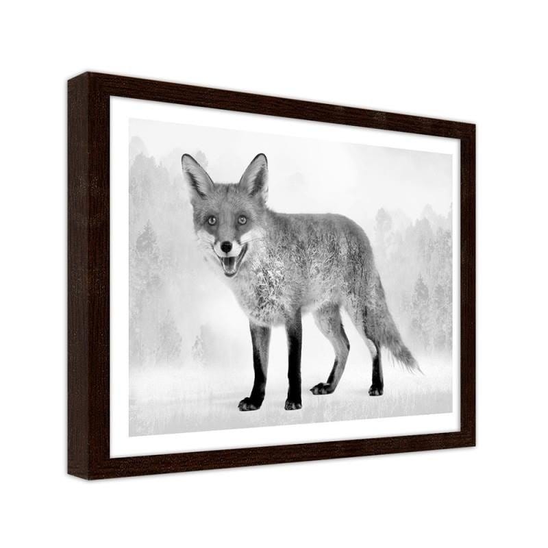 Glezna brūnā rāmī - Grey fox 2  Home Trends DECO