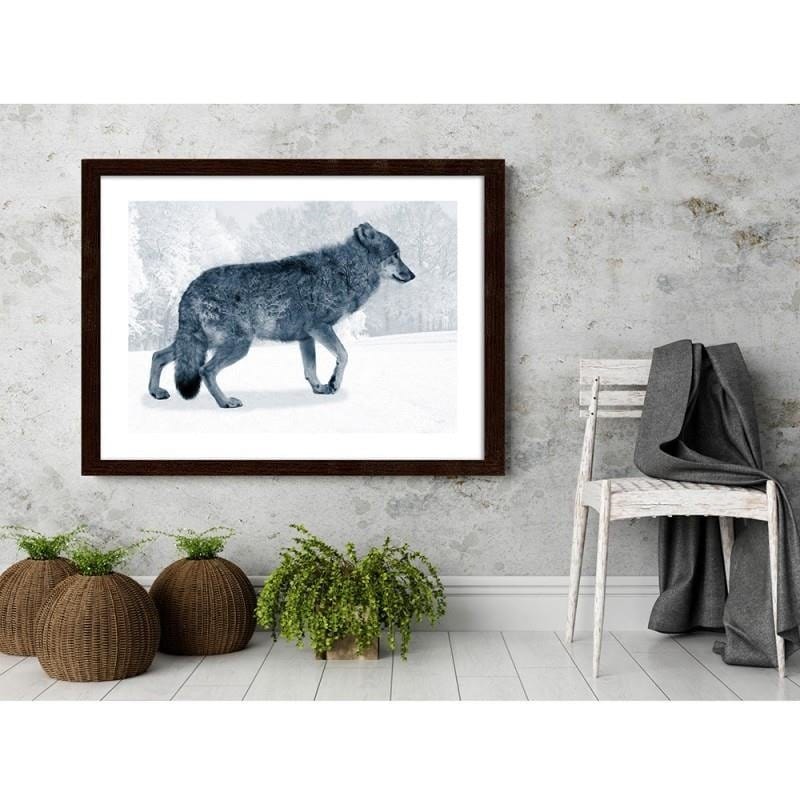 Glezna brūnā rāmī - Grey wolf  Home Trends DECO