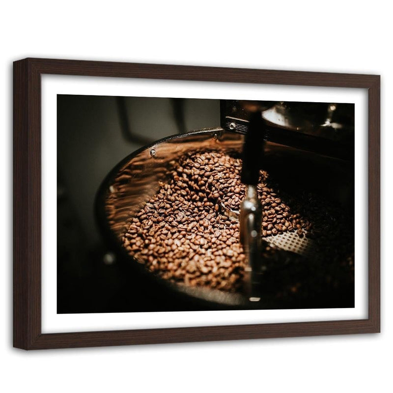Glezna brūnā rāmī - Grinding Coffee Beans  Home Trends DECO