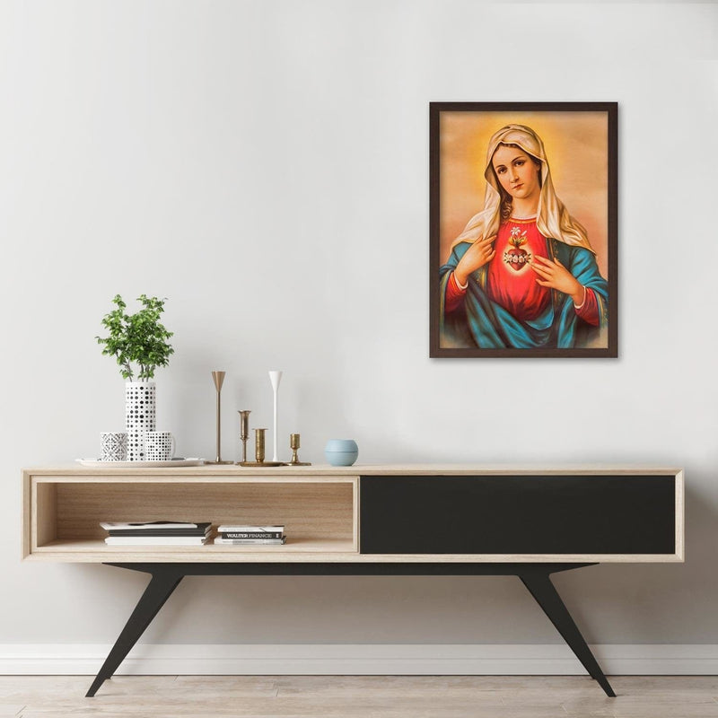 Glezna brūnā rāmī - Heart Of The Virgin Mary  Home Trends DECO