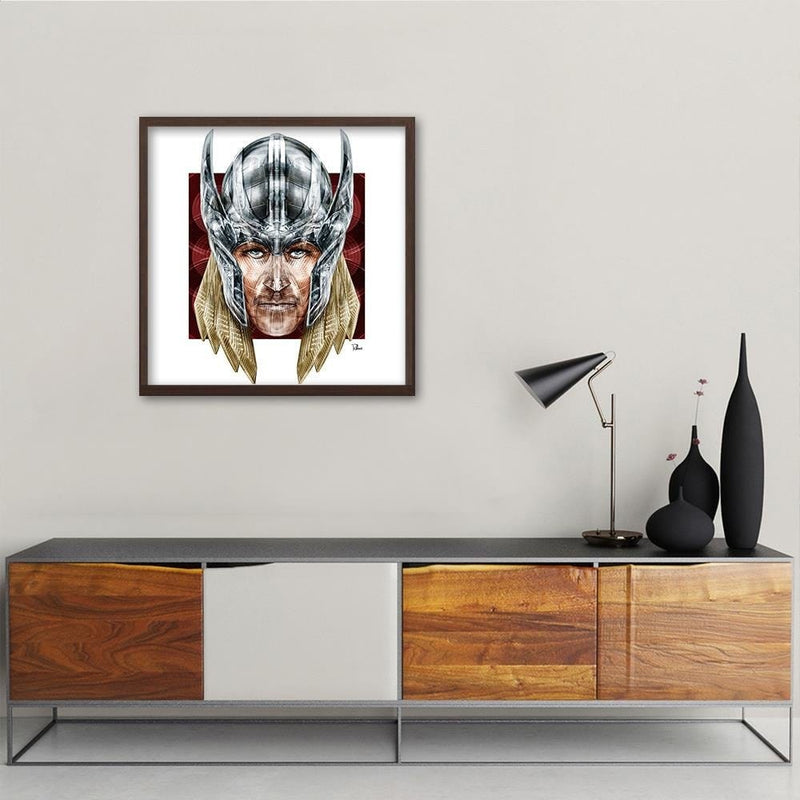 Glezna brūnā rāmī - Hero With A Hammer  Home Trends DECO