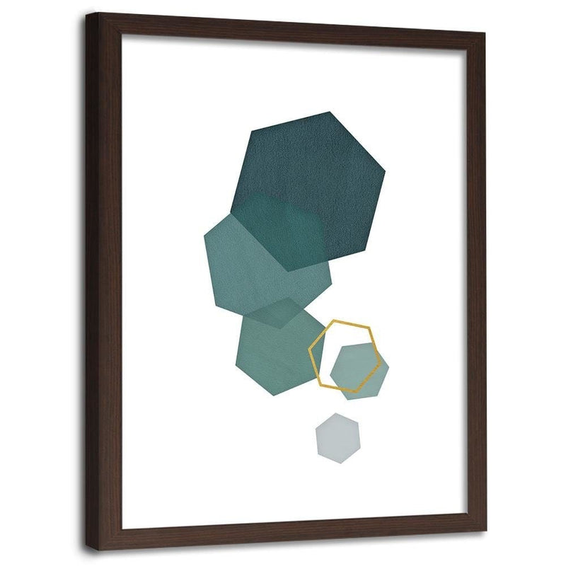 Glezna brūnā rāmī - Hexagons 2  Home Trends DECO