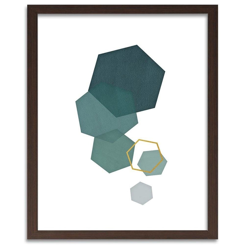 Glezna brūnā rāmī - Hexagons 2  Home Trends DECO