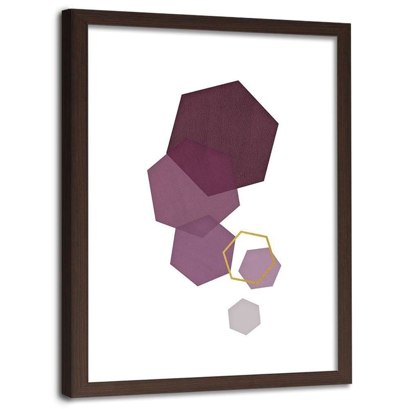 Glezna brūnā rāmī - Hexagons 4  Home Trends DECO