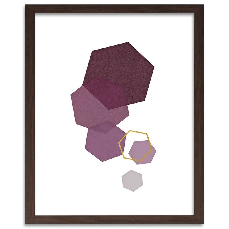 Glezna brūnā rāmī - Hexagons 4  Home Trends DECO