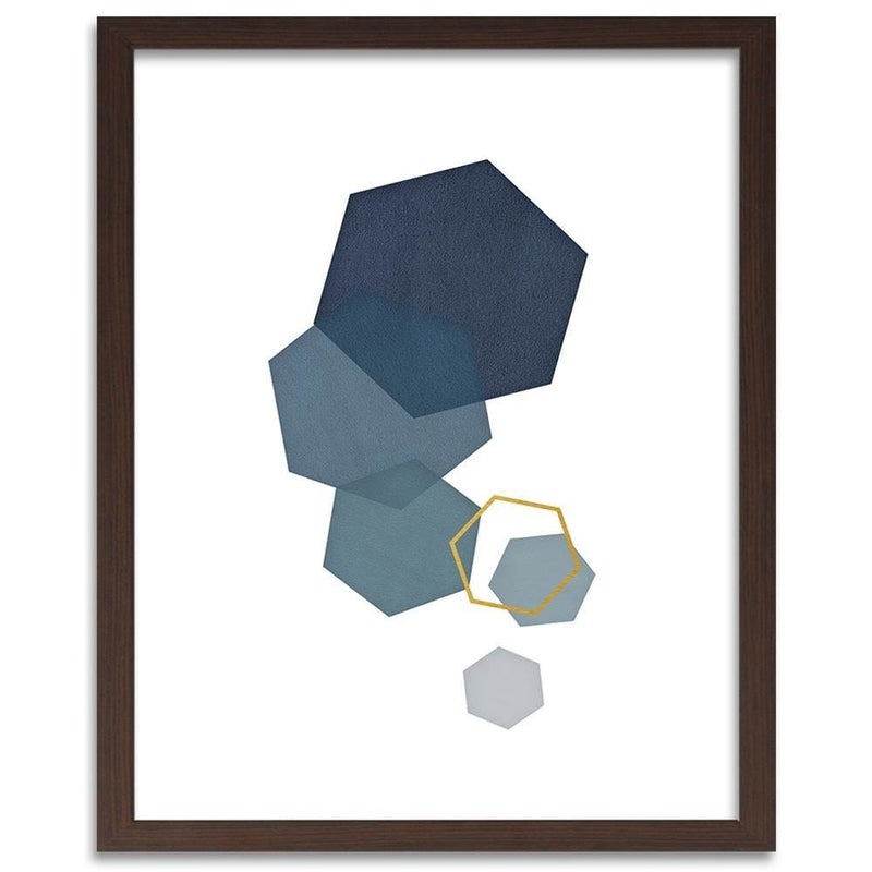 Glezna brūnā rāmī - Hexagons  Home Trends DECO