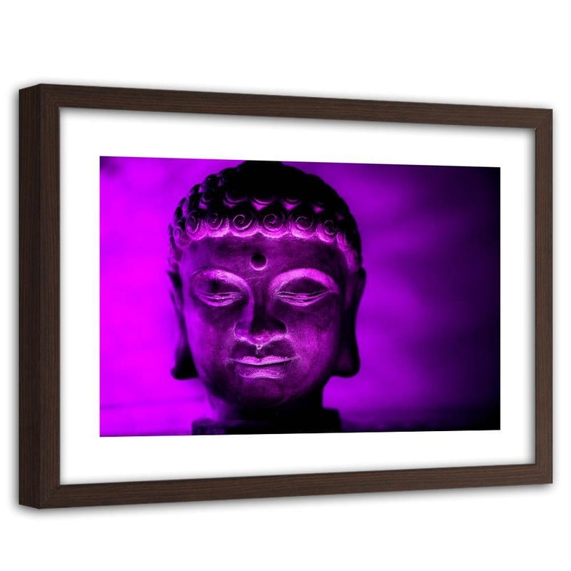 Glezna brūnā rāmī - Illuminated Buddha Head  Home Trends DECO