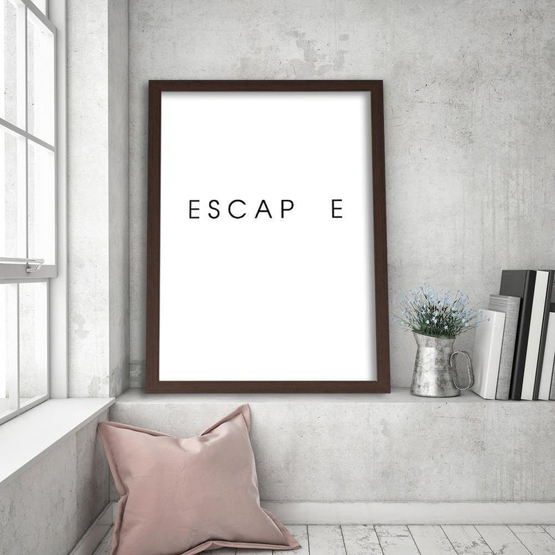 Glezna brūnā rāmī - Inscription Escape  Home Trends DECO