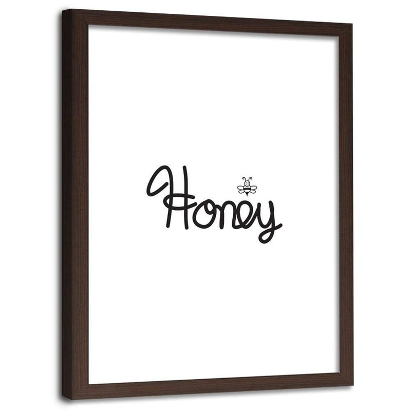 Glezna brūnā rāmī - Inscription Honey  Home Trends DECO