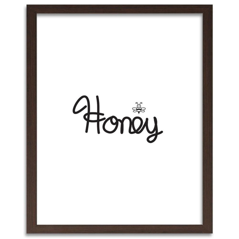 Glezna brūnā rāmī - Inscription Honey  Home Trends DECO