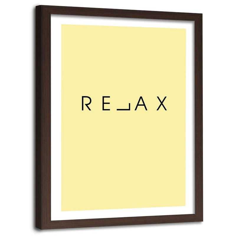 Glezna brūnā rāmī - Inscription Relax  Home Trends DECO