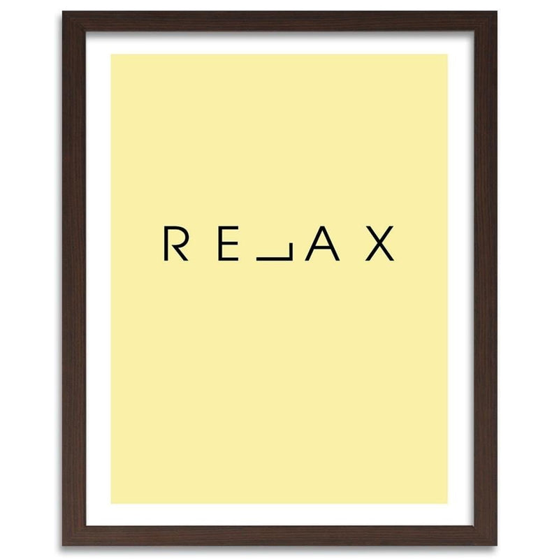 Glezna brūnā rāmī - Inscription Relax  Home Trends DECO