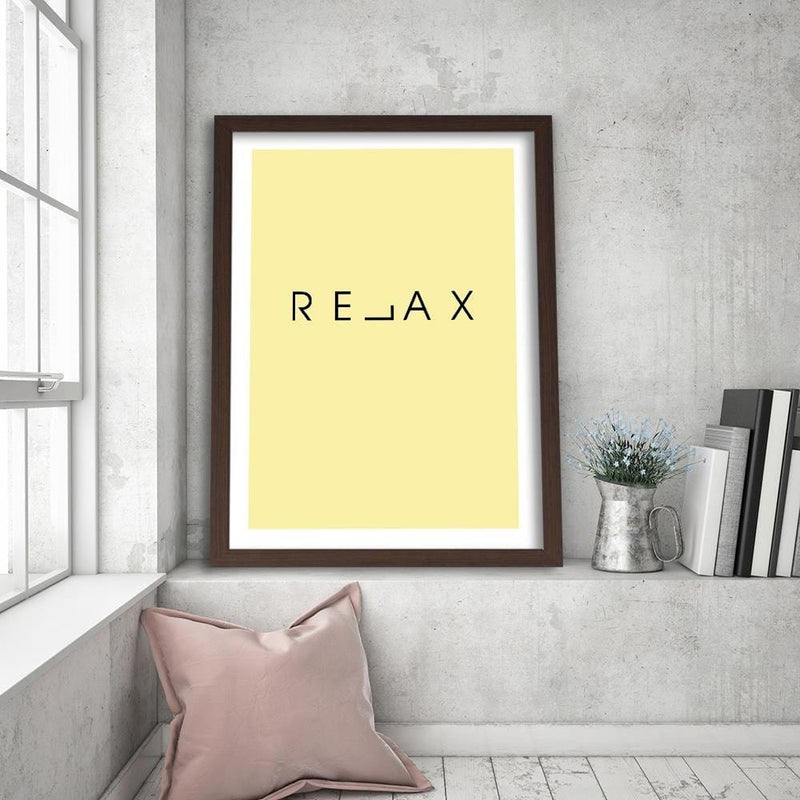 Glezna brūnā rāmī - Inscription Relax  Home Trends DECO