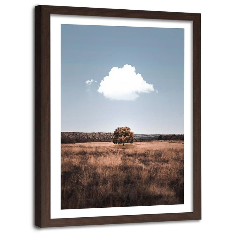 Glezna brūnā rāmī - Isolated Tree And Clouds  Home Trends DECO