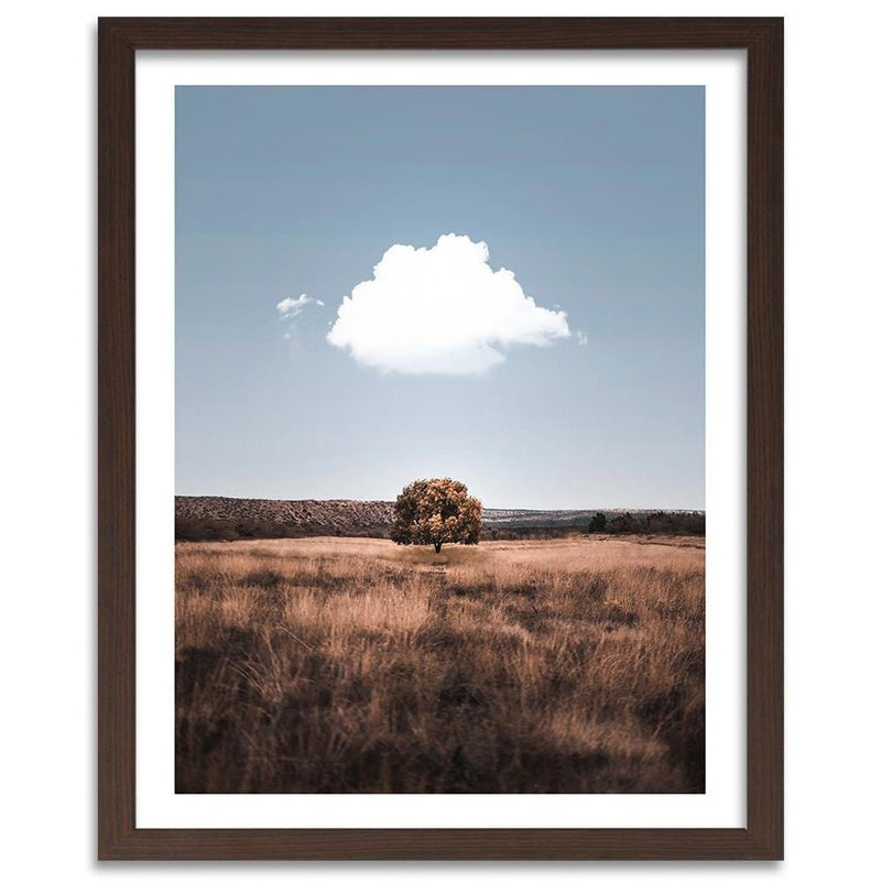 Glezna brūnā rāmī - Isolated Tree And Clouds  Home Trends DECO