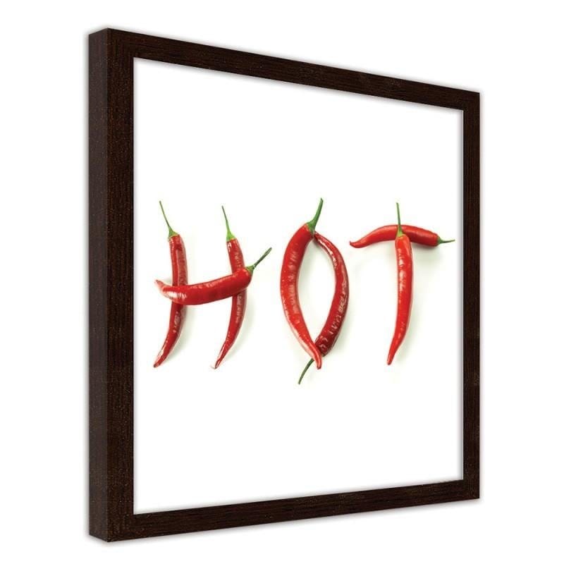 Glezna brūnā rāmī - It says hot with chili peppers.  Home Trends DECO