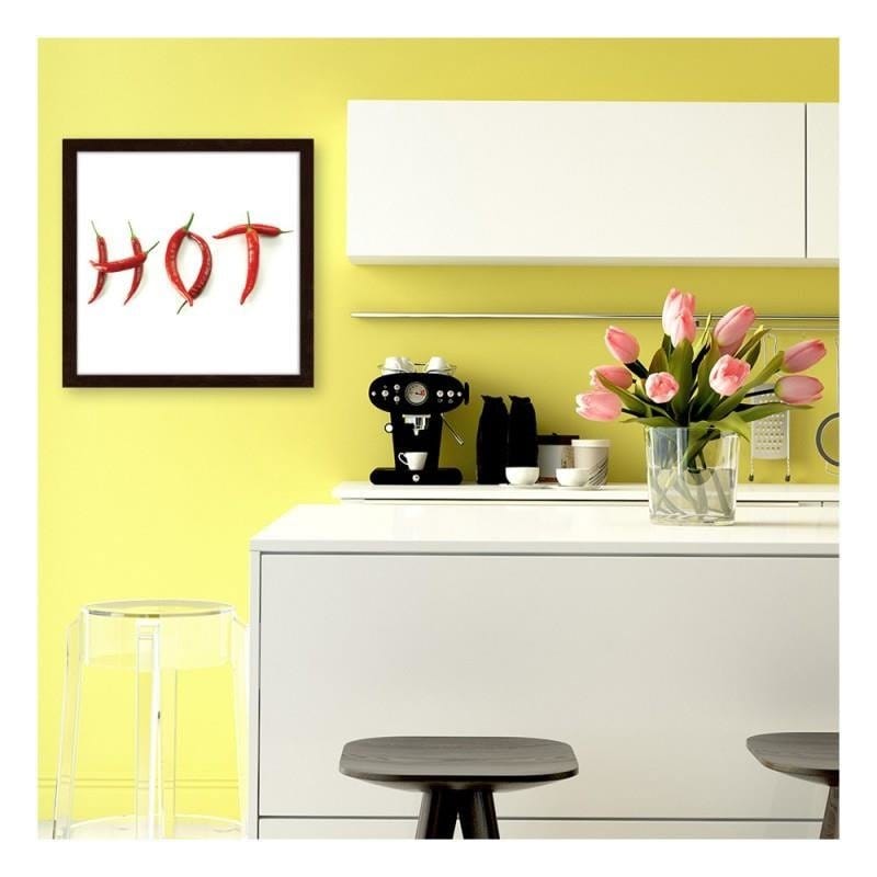 Glezna brūnā rāmī - It says hot with chili peppers.  Home Trends DECO