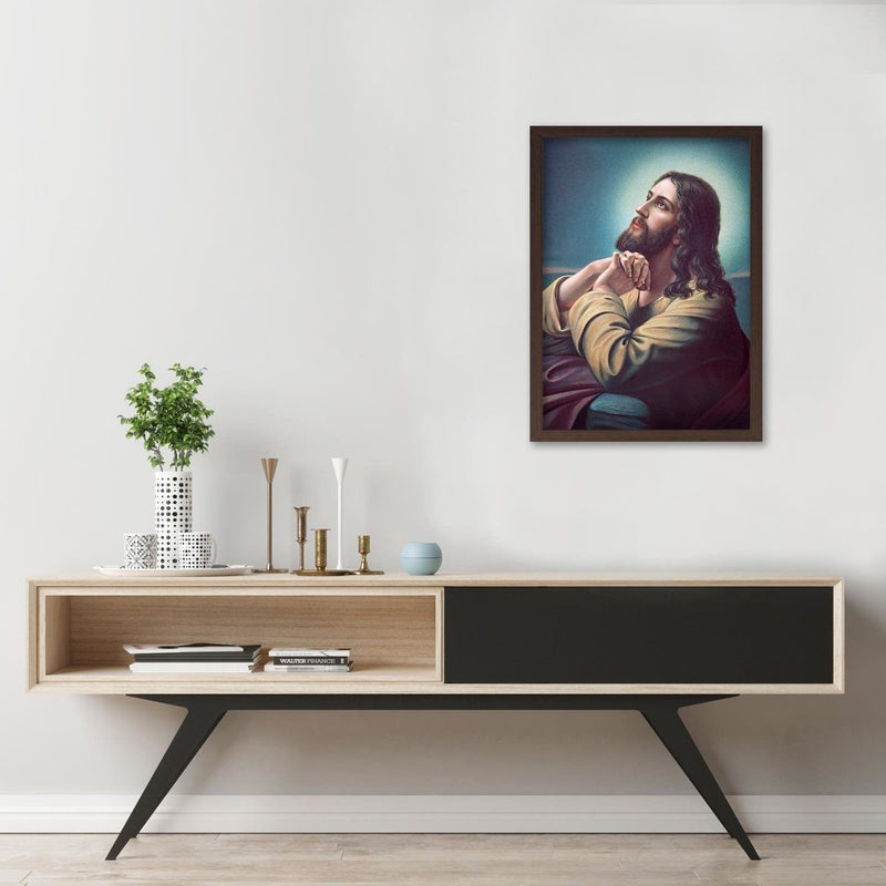 Glezna brūnā rāmī - Jesus Praying  Home Trends DECO