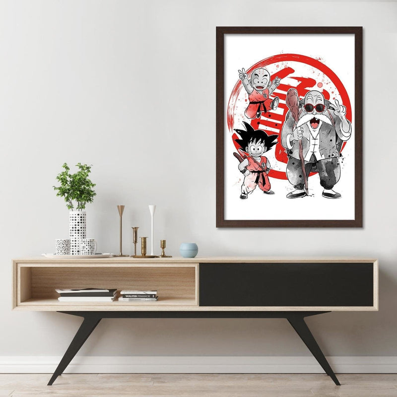 Glezna brūnā rāmī - Kame School Image Fine Art Red  Home Trends DECO