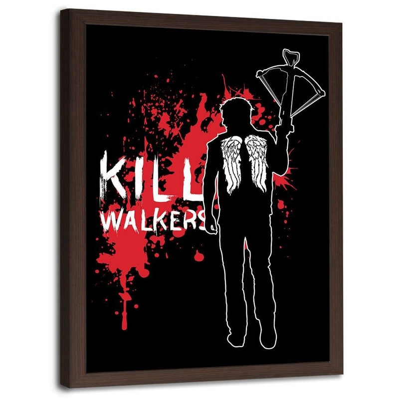 Glezna brūnā rāmī - Kill Walkers Image Black And White  Home Trends DECO