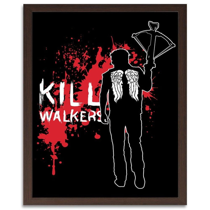 Glezna brūnā rāmī - Kill Walkers Image Black And White  Home Trends DECO