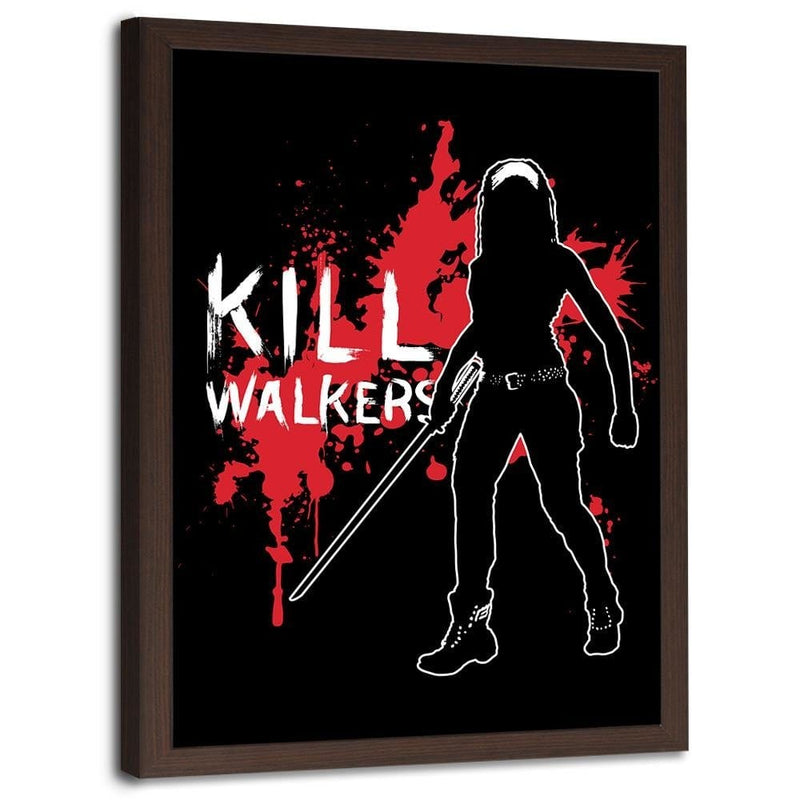 Glezna brūnā rāmī - Kill Walkers Image Black And White  Home Trends DECO