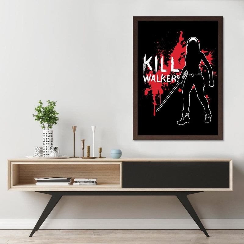 Glezna brūnā rāmī - Kill Walkers Image Black And White  Home Trends DECO