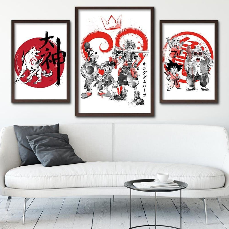 Glezna brūnā rāmī - Kingdom Japan Art Red  Home Trends DECO