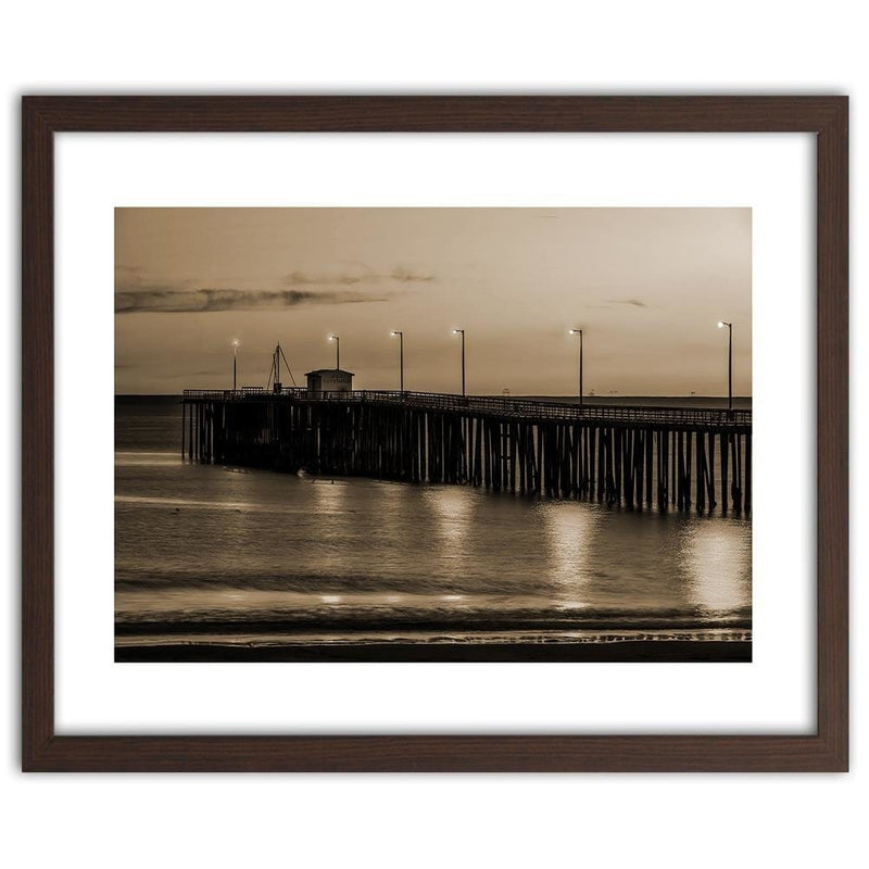 Glezna brūnā rāmī - Lanterns On The Pier 2  Home Trends DECO