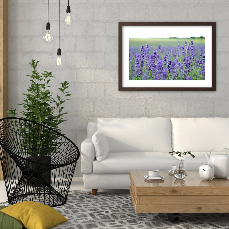 Glezna brūnā rāmī - Lavender Fields  Home Trends DECO