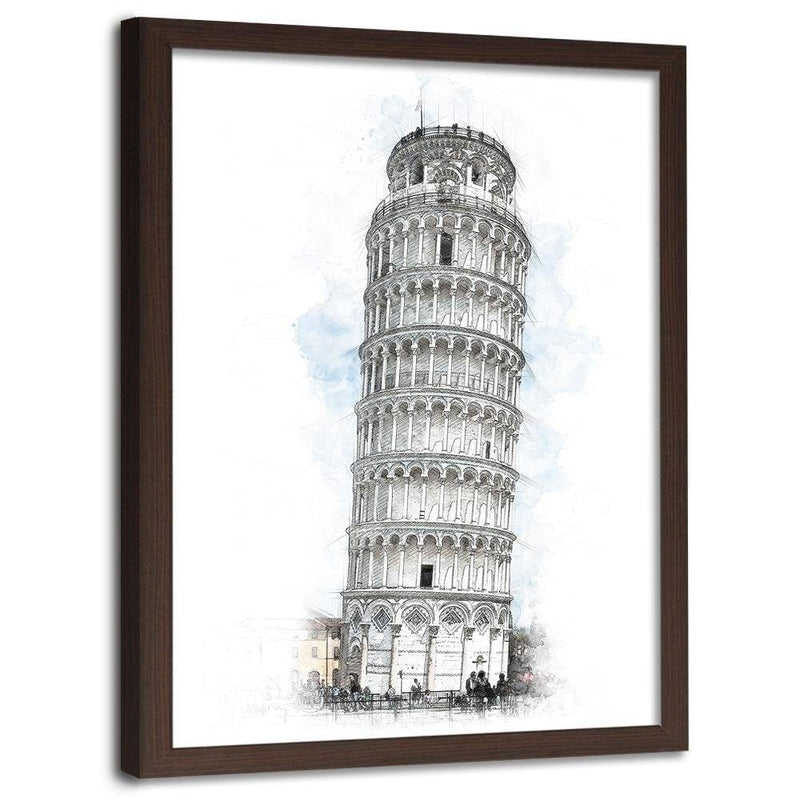 Glezna brūnā rāmī - Leaning Tower Grey  Home Trends DECO