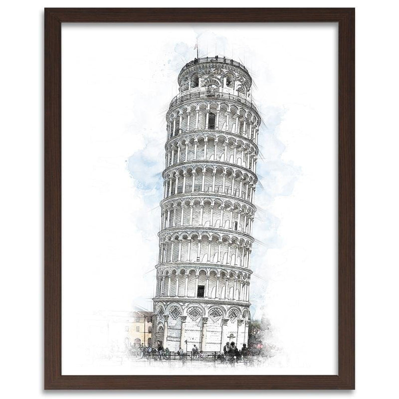 Glezna brūnā rāmī - Leaning Tower Grey  Home Trends DECO