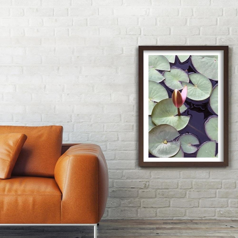 Glezna brūnā rāmī - Leaves Of Water Lilies  Home Trends DECO