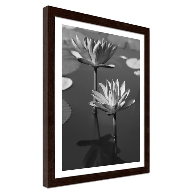 Glezna brūnā rāmī - Lilies in the pond  Home Trends DECO